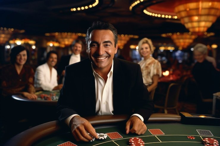 Live blackjack table interface on login nyonya4d showing dealer, cards, and player betting area